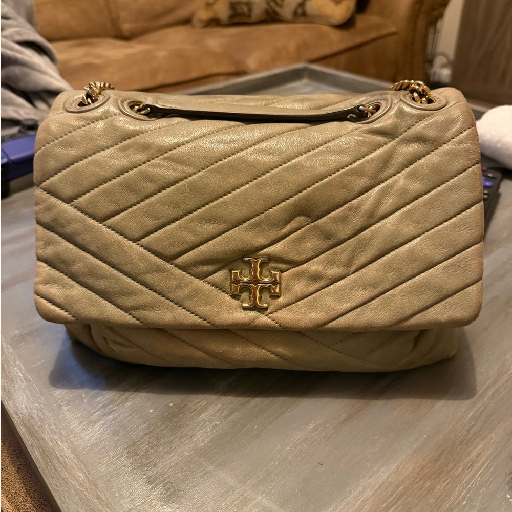 Tory Burch Quilted Grey Crossbody Bag